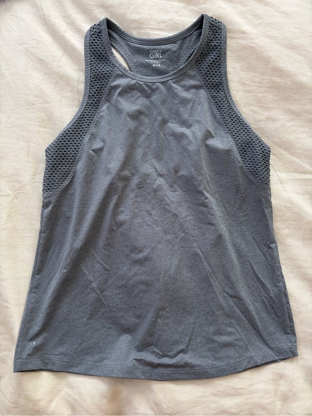 Athleta Charcoal Mesh-Panel Racerback Tank